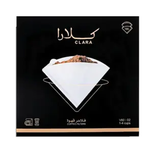 فلاتر قهوة مختصة كلارا مقاس 02 الكمية /100حبة